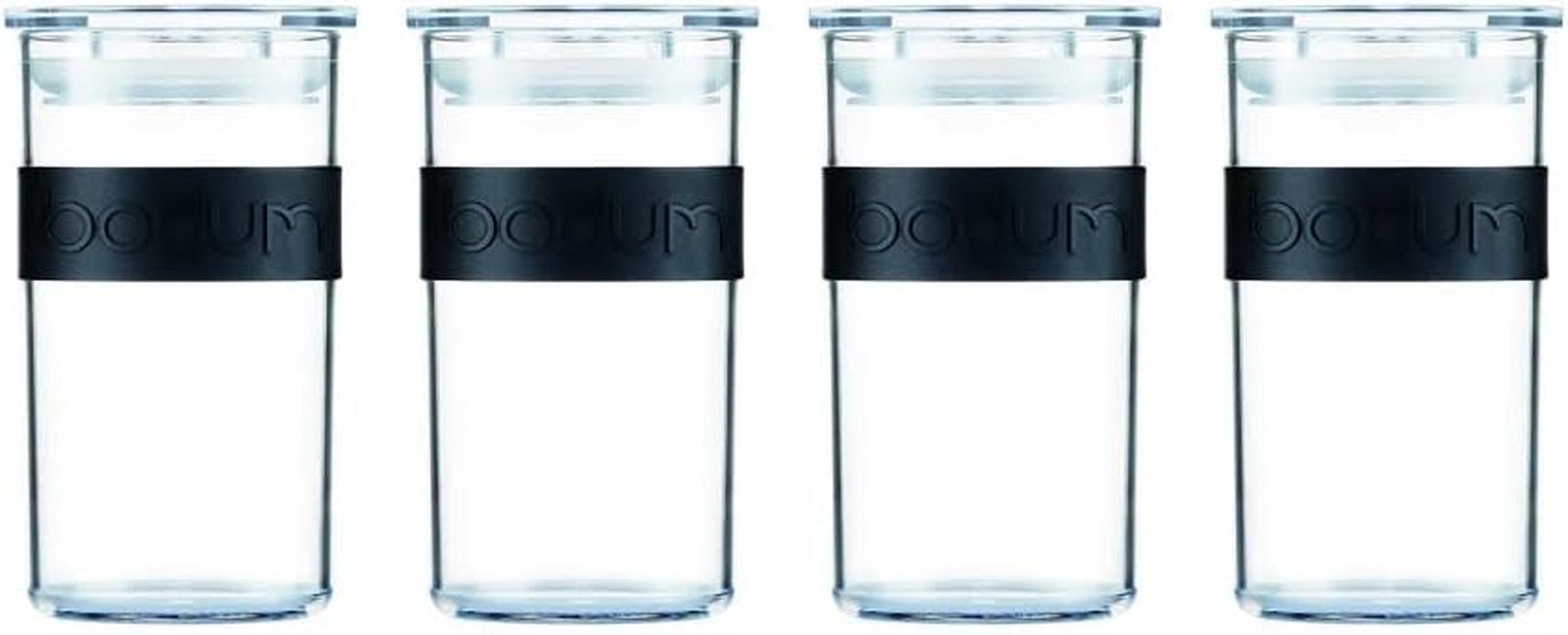 Barattoli per conservazione BODUM PRESSO, plastica, nero, 4 x 0,25 l, 3 x 0,6 l, 3 x 1 l, 2 x 2 l Scatole per conservazione alimenti Naty Shop Nero 0,25 L