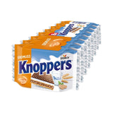 Knoppers Bianchi e Neri – 8 x 25g – Fette di wafer ripiene di wafer al cacao fondente, pezzetti di biscotti neri, crema al latte e torrone