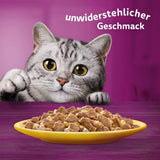 Whiskas 1+ cibo umido per gatti con pollo in gelatina, 28x85g (1 confezione) - Cibo umido di alta qualità per gatti adulti in bustine da 28 porzioni