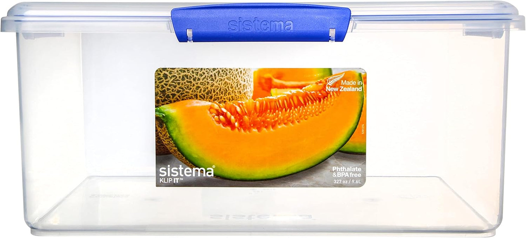 Barattolo per la conservazione degli alimenti KLIP IT System | 9,67 l | Barattolo per la conservazione impilabile e ermetico con coperchio, adatto per frigorifero/congelatore | Plastica senza BPA | clip blu | 1 pezzo (confezione da 4) contenitori per alimenti Naty Shop
