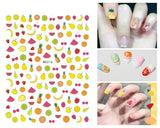 12 Blatt Nagelsticker Süß Kinder Nagelaufkleber Selbstklebend Weihnachtsblumen Blätter Tiere Pflanzen Früchte Nail Art Sticker Dekoration Nageldesign Zubehör