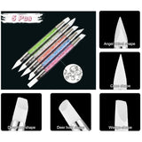 Qufiiry 5PCS Silikon Nagel Pinsel, Gel Schnitzen Pinsel, Silikon-Modellierpinsel Set, Doppel Köpfe DIY Maniküre Werkzeug