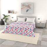 Biancheria da letto italiana trapunta basic estiva, microfibra stampata, 250X240Cm, Trapunte e Trapunte a cerchio Naty Shop Petali 250X240Cm
