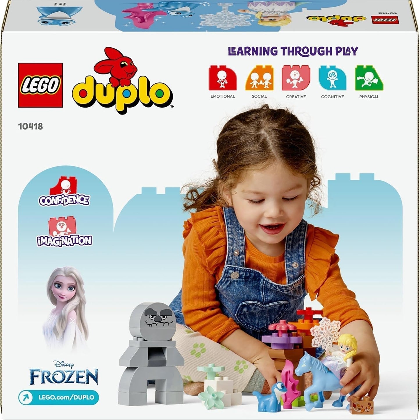 LEGO DUPLO | Disney ELSA e Bruni nella foresta incantata, Ice Queen 4 personaggi giocattolo per bambini di 2 anni, regalo prescolare per ragazze e ragazzi 2+ anni, basato su Frozen 2 10418 Set da costruzione Beuche den LEGO-Store