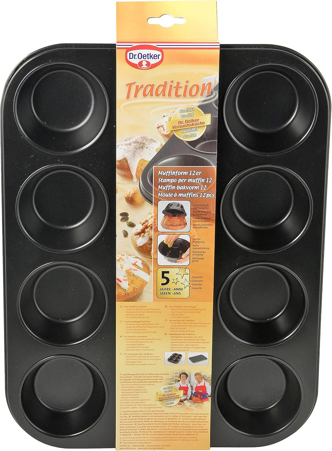 Dr. Oetker Muffinform 12-Er Mini Ø 7 Cm, Stampo per cupcake per muffin sicuri, Muffinblech Mit Antihaftbeschichtung, Menge: 1 Stück Stampi e teglie Naty Shop