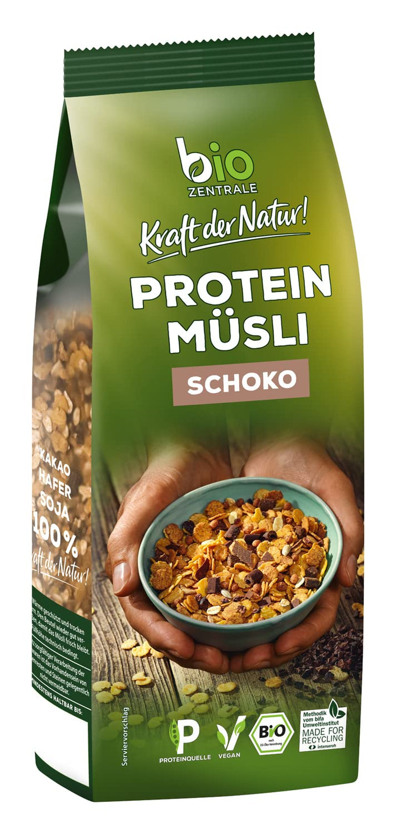 Muesli proteico puro Biozentrale - 375g - Biologico con miele - Come cereale per la colazione o come spuntino