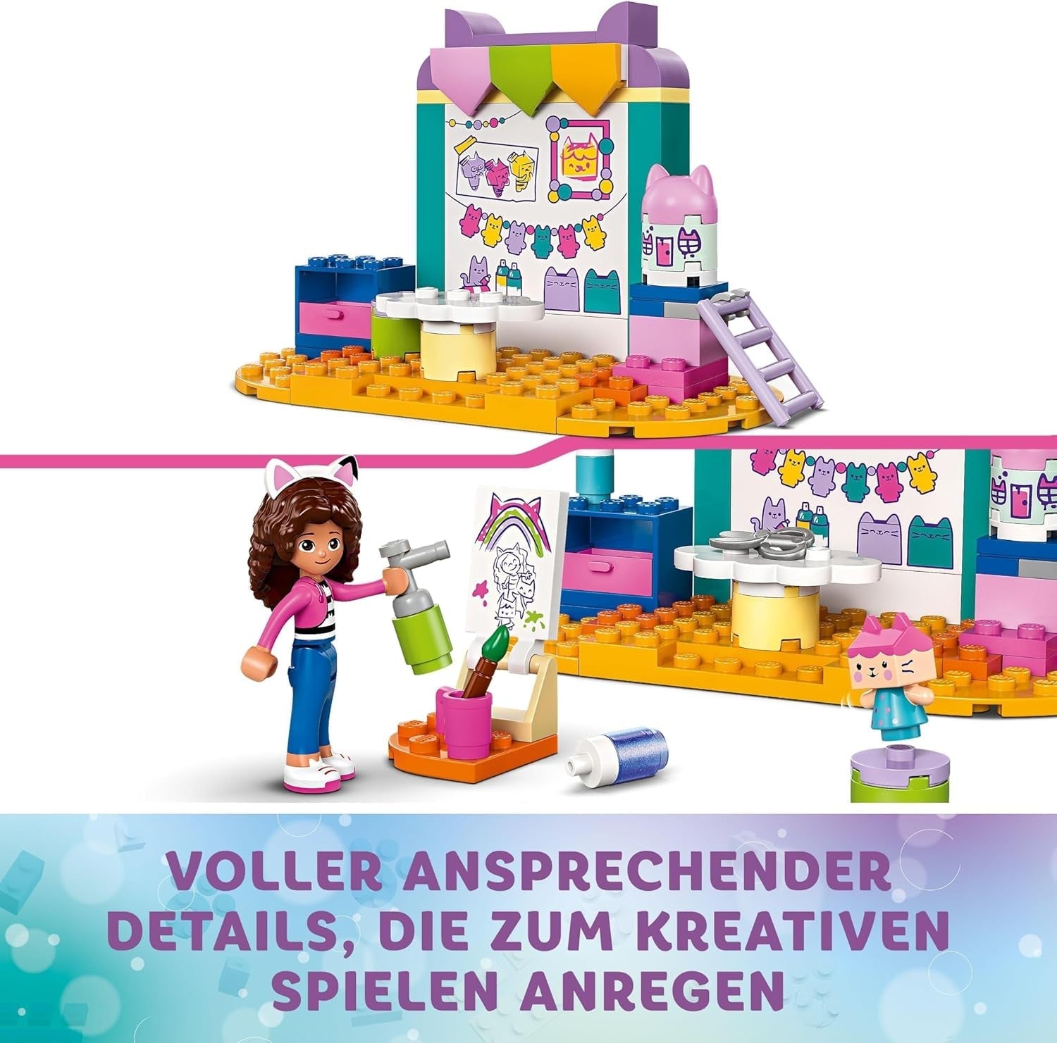Divertimento artigianale con la casa delle bambole di Gabby LEGO 4+ con scatola per bebè, set da gioco di ruolo, set di arti e mestieri creativi per ragazze e ragazzi di 4 anni, modello di casa dei giocattoli 10795 Set da costruzione Beuche den LEGO-Store
