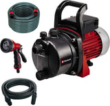 Set pompa da giardino Einhell GC-GP 6538 Set/I (650 W, max. 3,6 bar, portata 3800 L/h, vite di carico/scarico acqua, incl. tubo di aspirazione da 4 m + tubo da giardino da 20 m + pistola a spruzzo)
