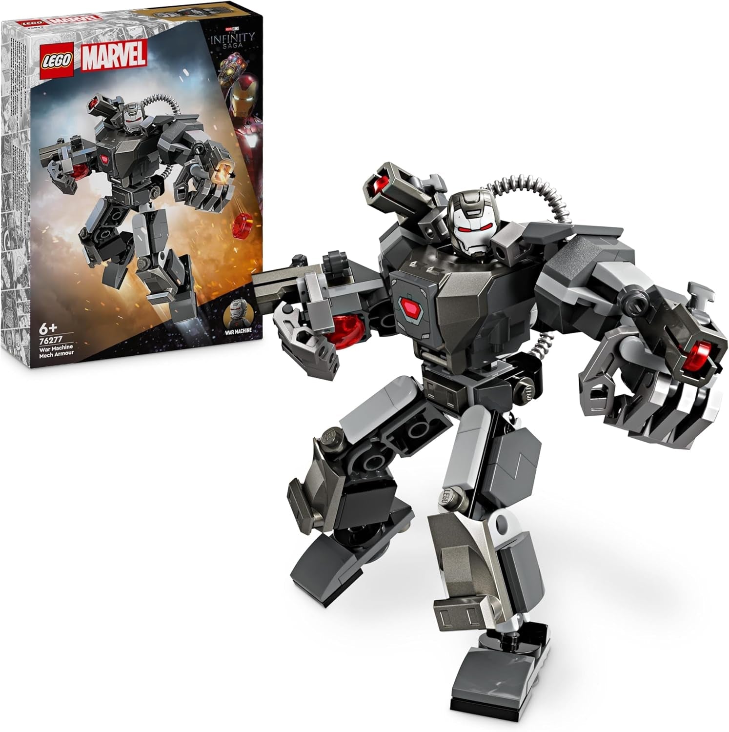 LEGO Marvel War Machine Mech 3-Shooter Supereroe Giocattolo costruibile per bambini MCU Action figure leggendaria Regalo per ragazzi e ragazze 6 anni 76277 Set da costruzione Beuche den LEGO-Store Single