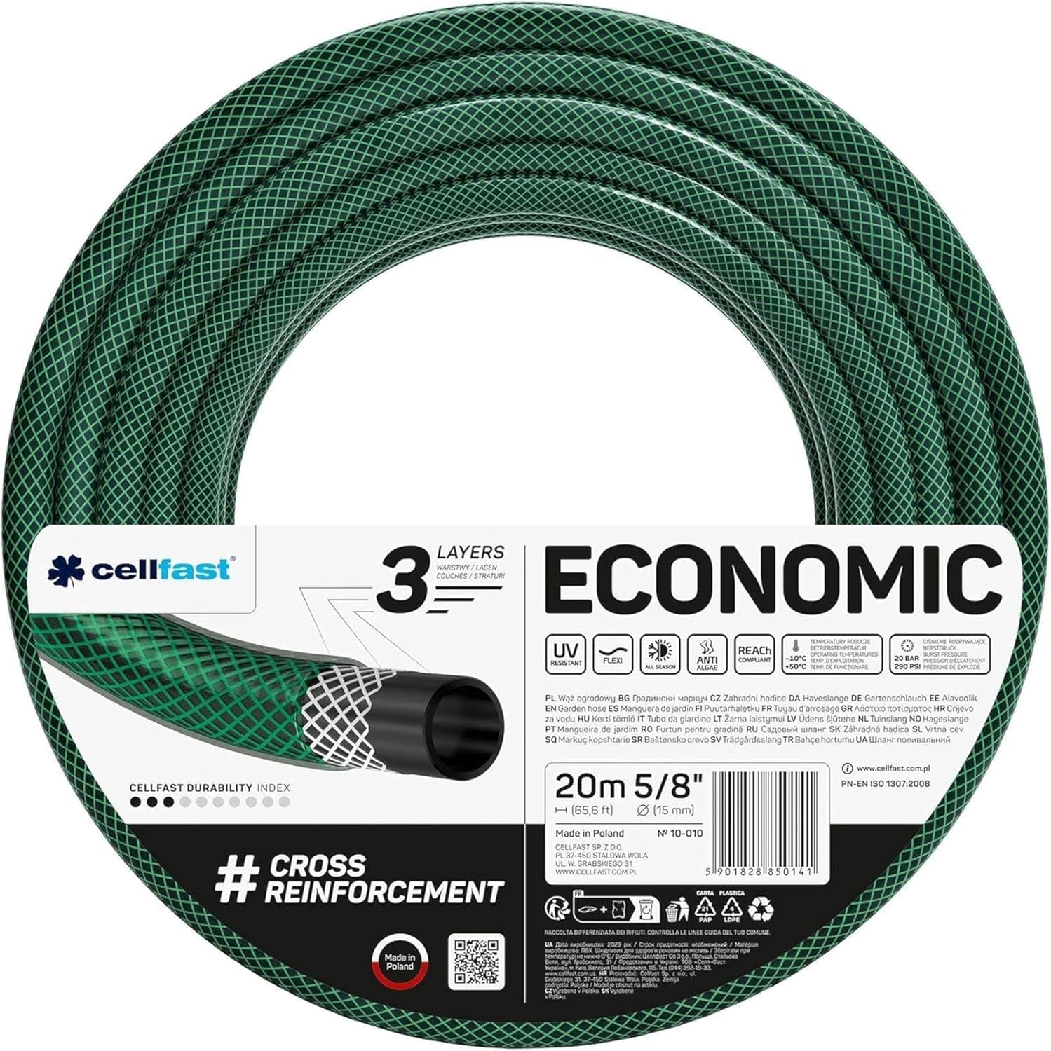 Tubo da giardino Cellfast ECONOMICO 20m, 5/8", 10-010