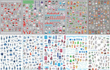 10 Blatt Nagelsticker Weihnachten Nagelaufkleber Selbstklebend Bule White Pine Tree Rentier Nail Art Sticker Dekoration Nageldesign Zubehör