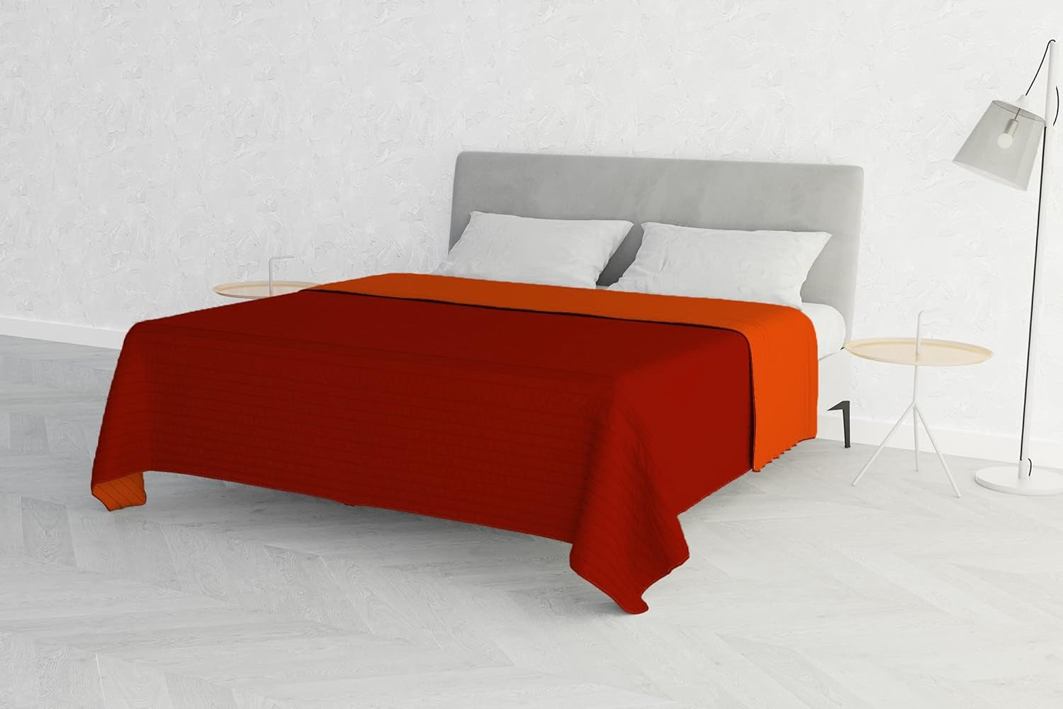 Trapunta Estiva in Microfibra Arancione/Ruggine per Letto Matrimoniale 250 X 250 Cm Trapunte e Trapunte Naty Shop