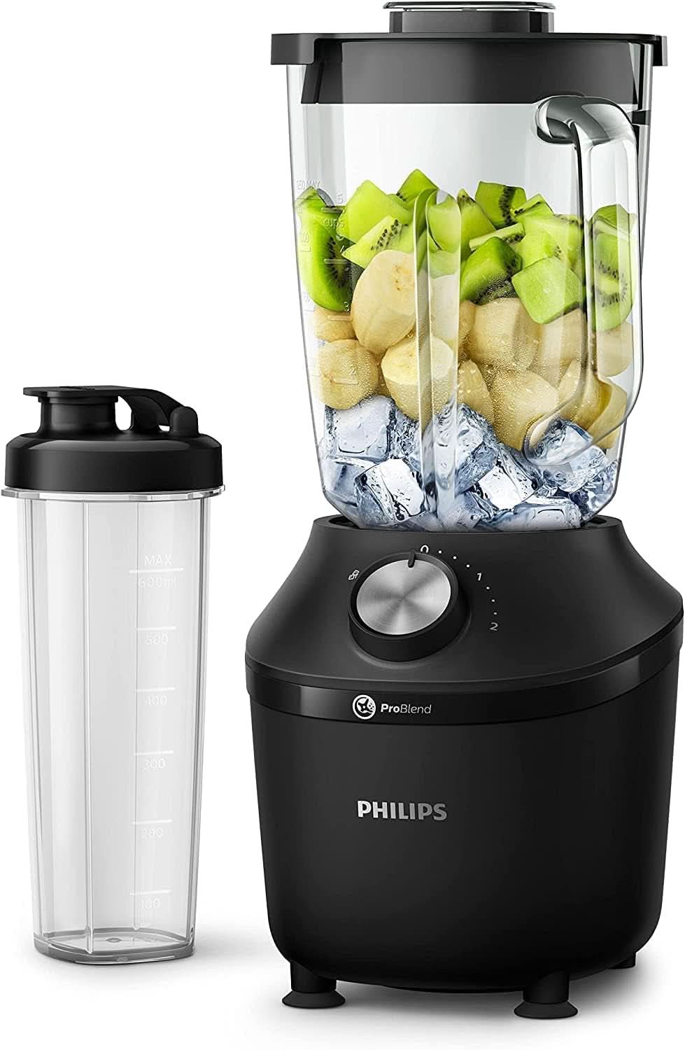 Philips Robot da cucina e frullatore – 600 W, 2 litri, App Homeid, 2 Geschwindigkeitsstufen + Impulsfunktion, Problend, Ice-Crush-Funktion (HR2291/41) Cucina Naty Shop 600 Watt