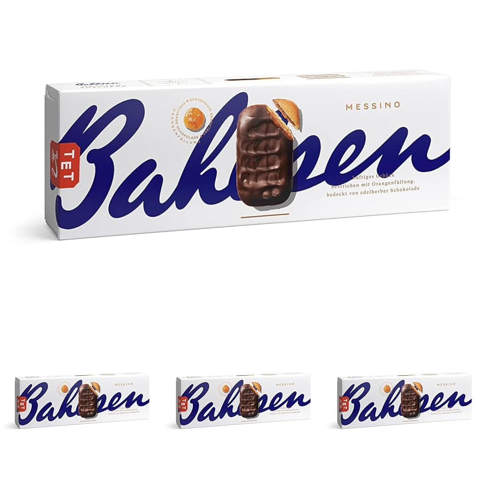 Bahlsen Messino Edelherb - Confezione da 4 - Edelherb Pasta soffice con ripieno di cioccolato e arancia (1 x 125g)