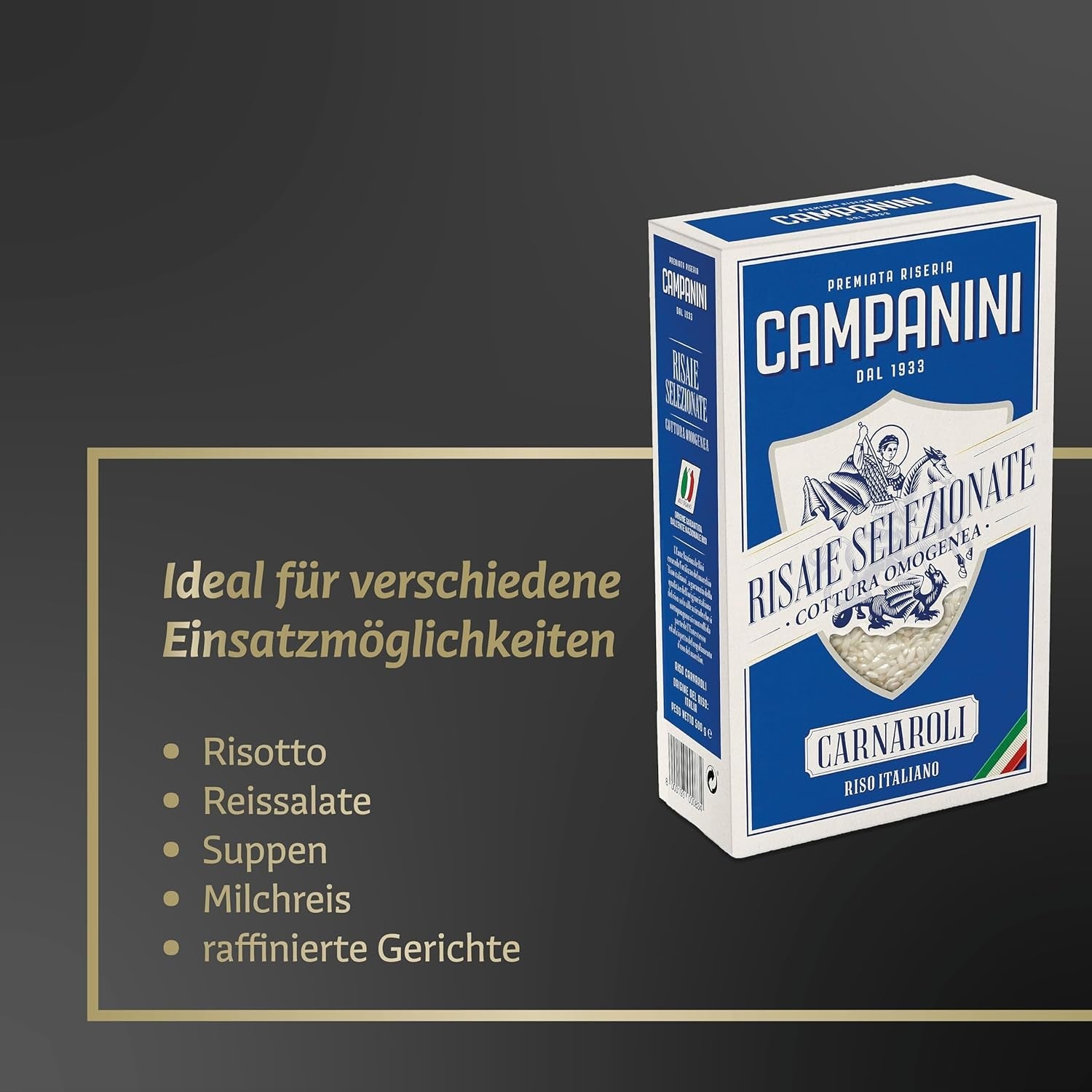 RISO CARNAROLI | Risotto | 500 g dall'Italia | Risotti e Zuppe | RISERA CAMPANINI
