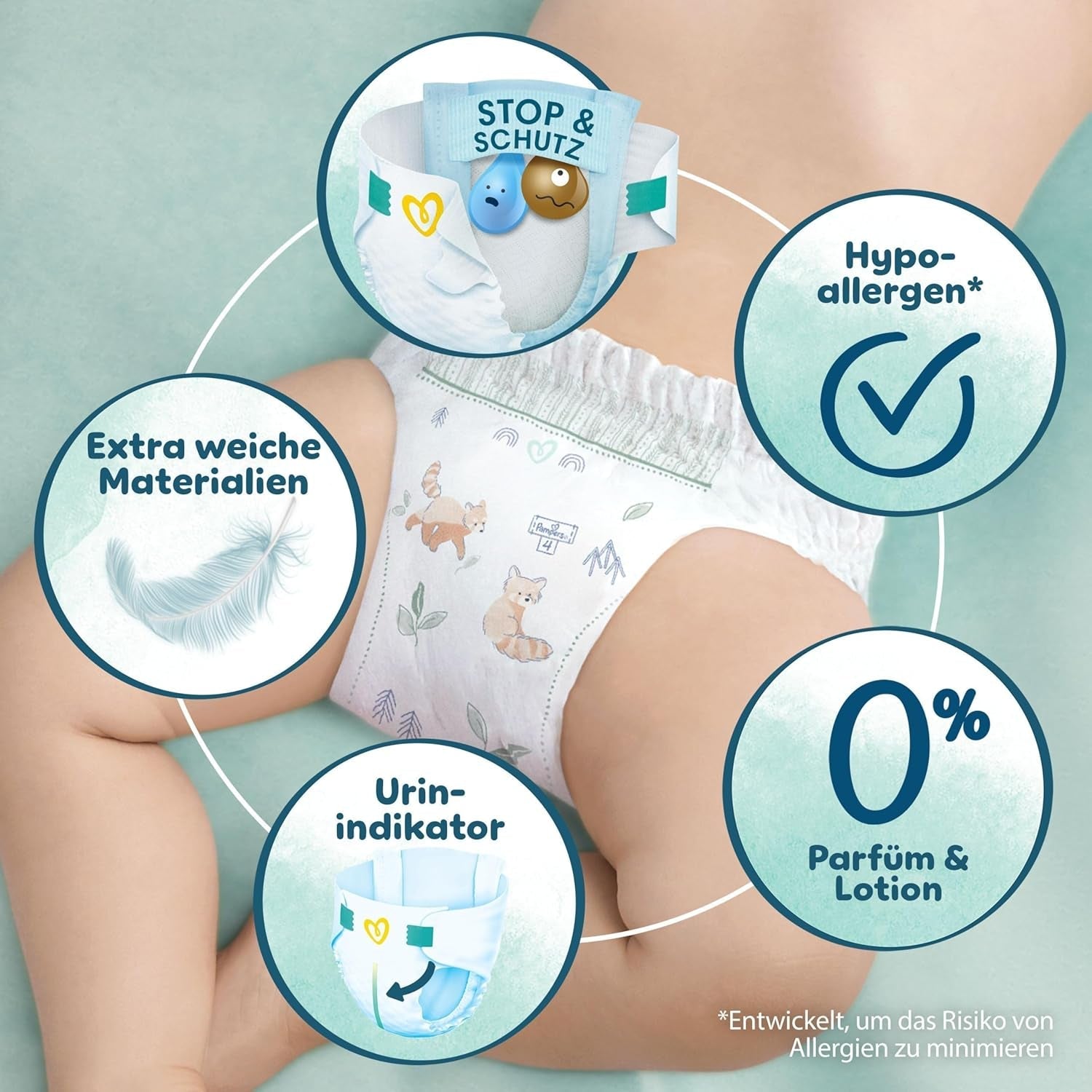 Pannolini Pampers Harmony taglia 1, 180 pannolini, 2kg-5kg, protezione delicata della pelle con protezione Pampers al 100%
