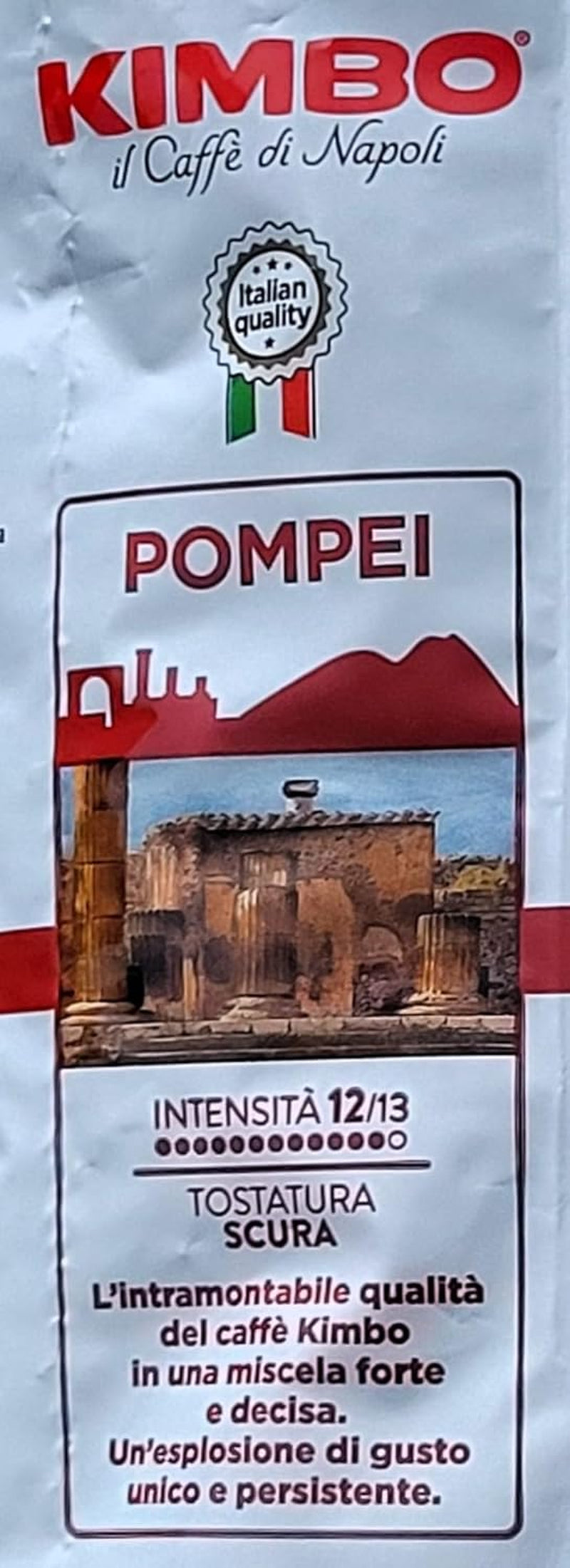 Caffè Pompei in grani interi, tostatura intensa, sacchetto da 1 kg