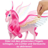 Barbie A Hidden Magic Pegasus - giocattolo interattivo con luci e suoni, 10 accessori, ali arcobaleno, per bambini da 3 anni, HLC41 Naty Shop Dolls
