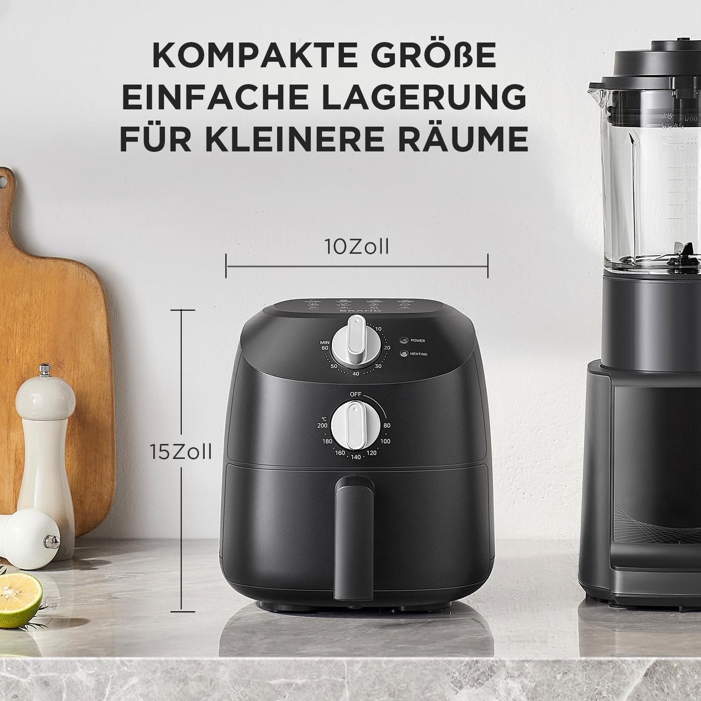 Midea Friggitrice ad aria calda 2L, 1150W Airfryer, senza olio, Friggitrice ad aria calda, Funzione di spegnimento automatico Elettrodomestici Naty Shop
