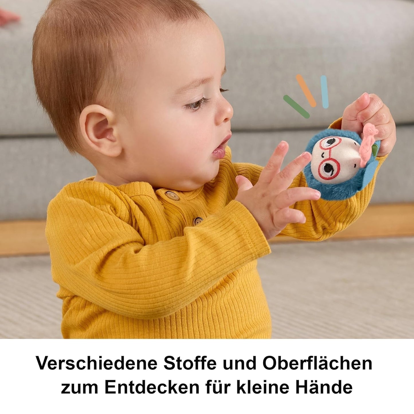 Giocattolo per bambini Fisher-Price Planet Friends Peluche sensoriale 2 in 1 con campanella e ape, set da due pezzi per neonati fino a 3 mesi, HYR56 Baby Toys Naty Shop