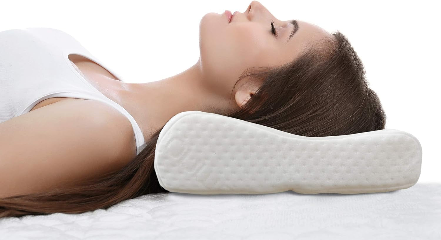 Bonmedico Cuscino ergonomico grande - Cuscino ortopedico di supporto per il collo - Cuscino per il collo per chi dorme sul fianco e sulla schiena - Cuscino in memory foam - Cuscino per dormire per adulti - Regali benessere Cuscini ortopedici cervicali Naty Shop