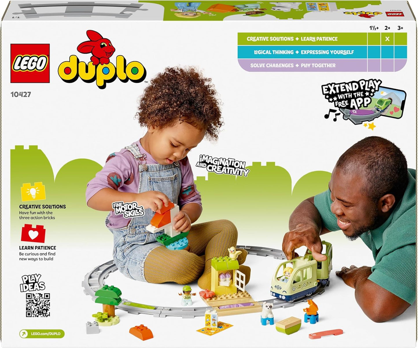 LEGO DUPLO Town Treno Avventura Interattivo, Playset con luci e suoni per il gioco di ruolo, Consente ai bambini di 2 anni di costruire binari, Giocattolo educativo prescolare 10427 Set da costruzione Besuche den LEGO-Store