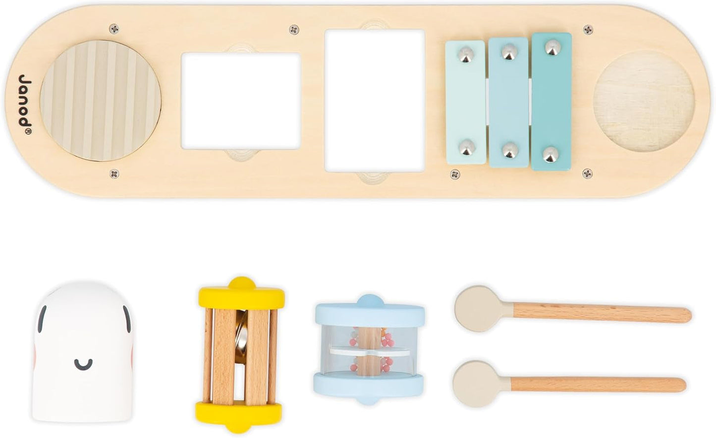 Janod - Tracce musicali Sweet Cocoon - 5 attività musicali per bambini - Educazione musicale precoce - Giocattolo in legno FSC - A partire da 12 mesi, J04058 Baby Toys Naty Shop