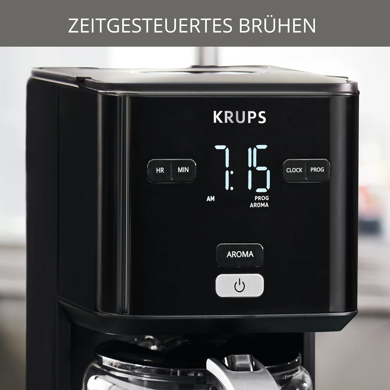 Macchina da caffè Krups Smart'n Light con timer, per 1,25 litri di caffè filtro, funzione di mantenimento in caldo, spegnimento automatico, nero, KM600810