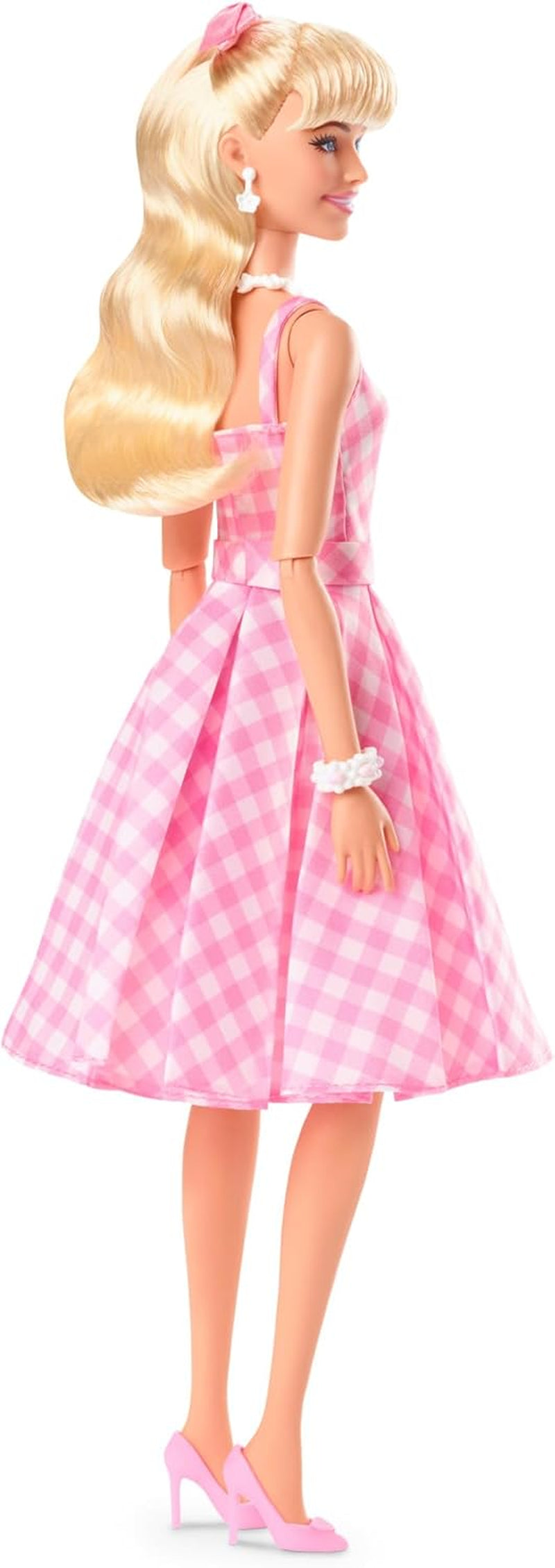 Barbie Doll The Movie Bambola con abito rosa e bianco e collana di margherite Margot Robbie Giocattolo da collezione per 3 anni HPJ96