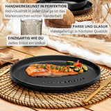 SÄNGER Madeira | Set di stoviglie combinate da 24 pezzi, set di stoviglie in gres per 6 persone, 6 piatti piani, 6 piatti da colazione, 6 piatti piani, 6 ciotole per pasta, set di stoviglie e ciotole, nero opaco | LA COLLEZIONE DI VALORE