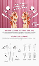 Karaca Amour, set 84 posate per 12 persone Kitchen Naty Shop