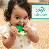 Infantino Lil' Nibbles, Massaggiagengive in silicone testurizzato, Giocattolo massaggiagengive per neonati senza BPA, Morbido, facile da tenere, Stimolazione sensoriale per neonati, Broccoli