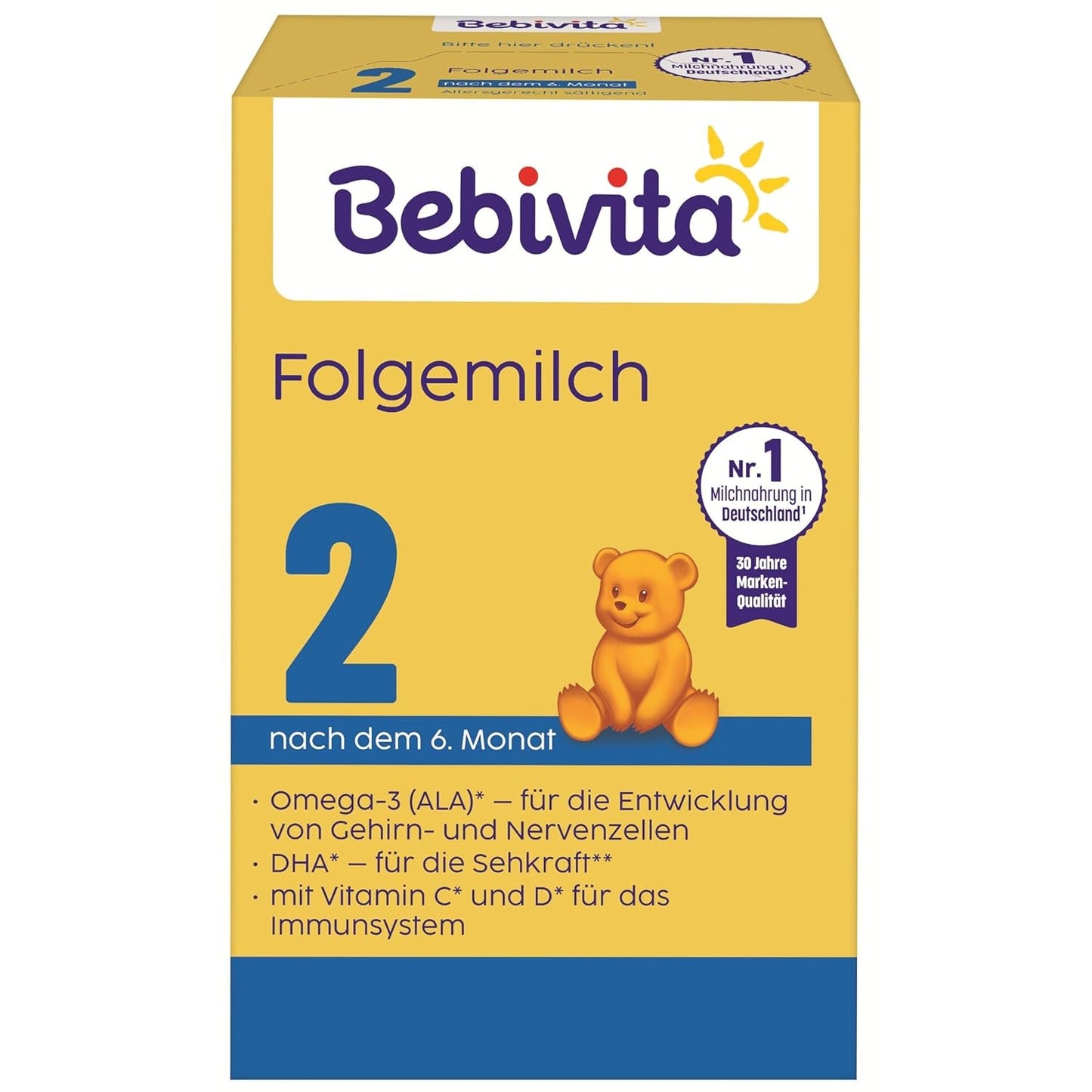2 fogli di latte (4 x 500g), dopo 6 mesi, con vitamina C e D, Omega-3 (DHA), altersgerecht sättigend