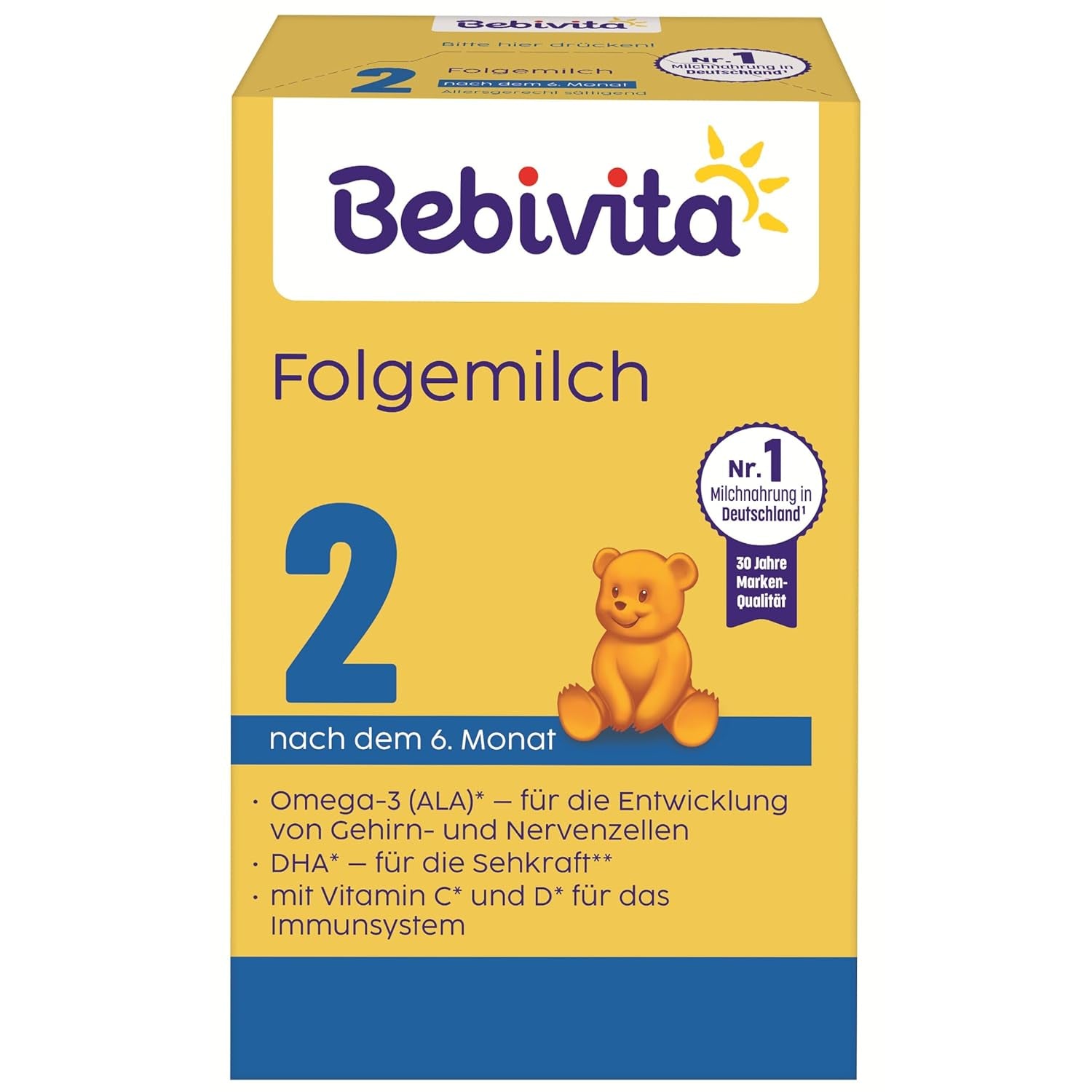 2 fogli di latte (4 x 500g), dopo 6 mesi, con vitamina C e D, Omega-3 (DHA), altersgerecht sättigend