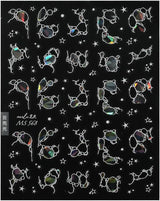 Adesivi per unghie glitter Onde d'acqua estive Nail art stellato Fantasia Onde di acqua di mare Disegni per unghie Adesivi per unghie Onde di acqua di mare Accessori per unghie Nail art