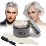 Tinta per capelli viola da 114 g, tinta temporanea per capelli con spazzole, cera per capelli per uomo e donna, crema istantanea per capelli, fango, pomata per acconciature naturali, cosplay fai da te, cera per capelli di Halloween, tinture per capelli Naty Shop bianco