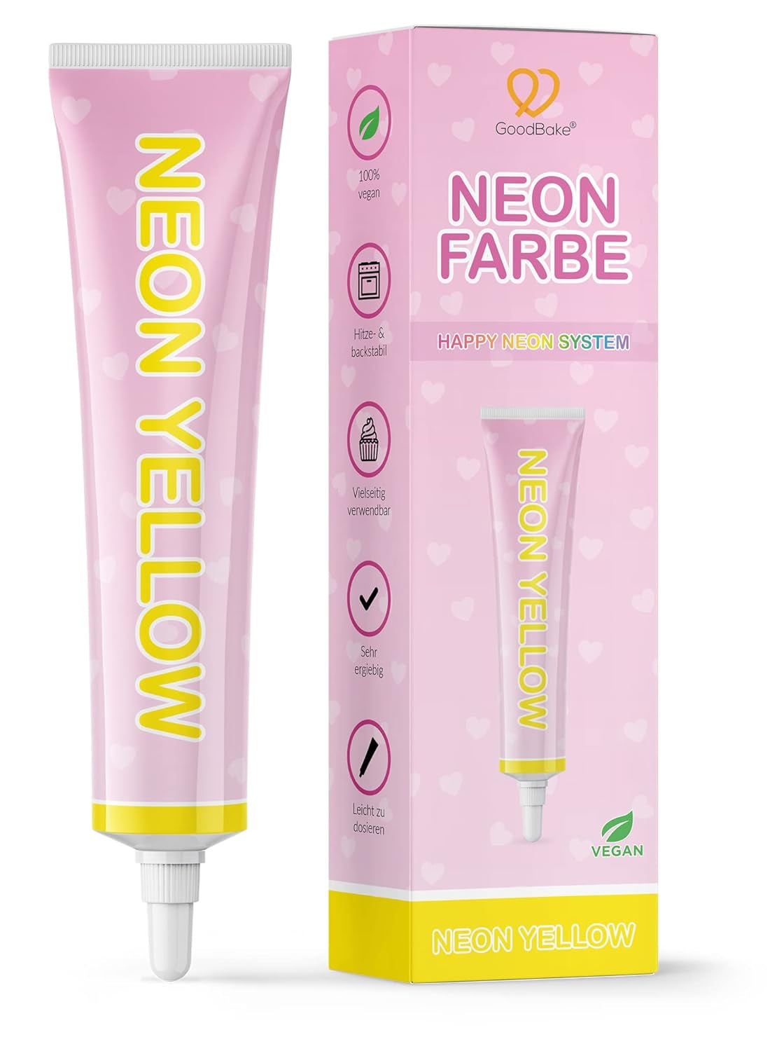 Goodbake Neonlebensmittelfarben 6 Farben Set – Intensive Lebensmittelfarbe – Lebensmittelfarbpaste – Zum Einfärben Von Torten, Fondant, Buttercreme Uvm. – 100% vegano Naty Shop Neon Gelb
