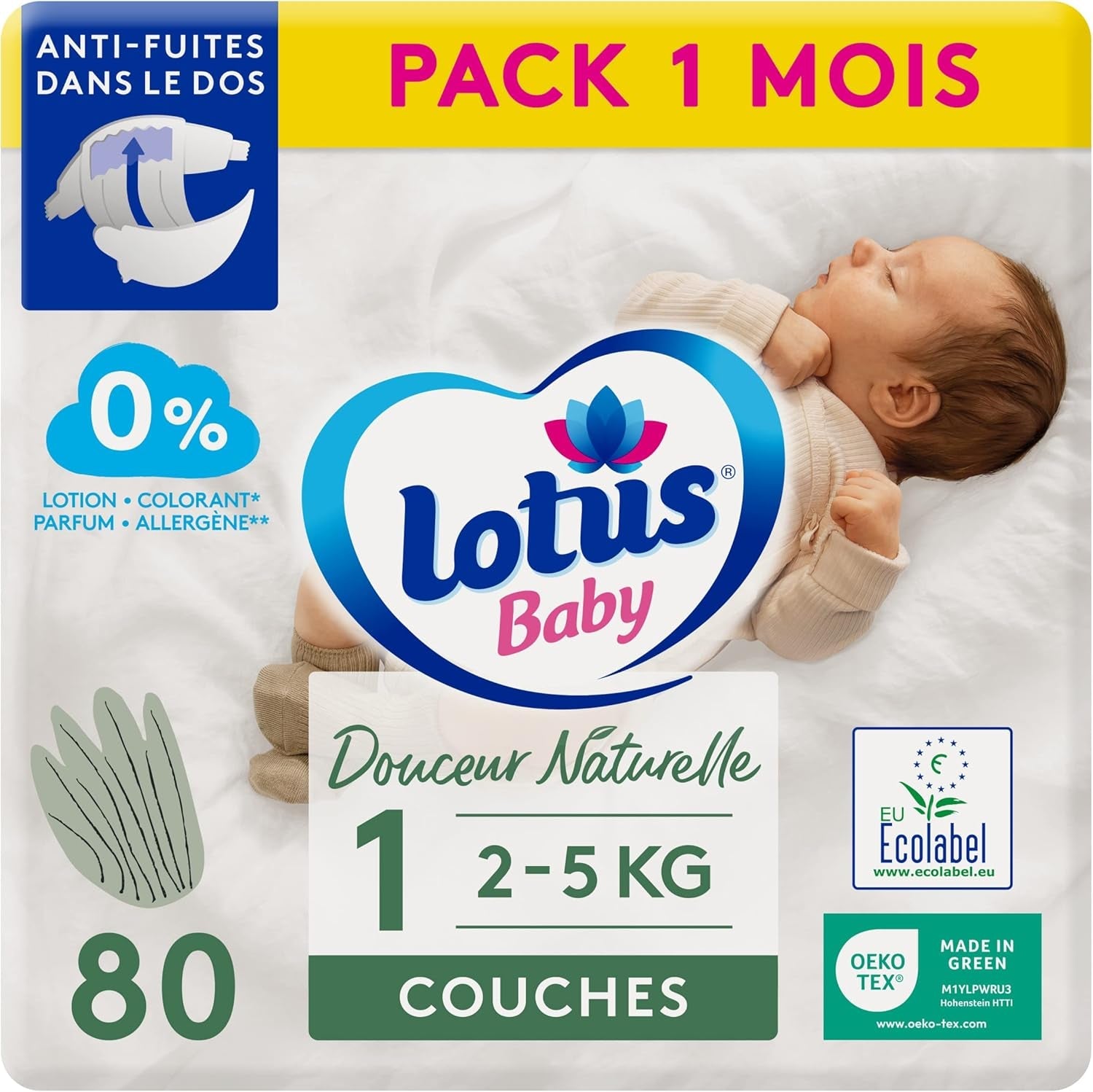 Douceur Naturelle – Pannolini taglia 3 (5-9 kg) Confezione da 1 mese – 172 pannolini