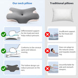MULISOFT Cuscino in Memory Foam, Comodo Cuscino per la Testa, Cuscino di Supporto per il Collo, Cuscino ergonomico per chi dorme sul fianco (Grigio) Cuscini ortopedici cervicali Naty Shop