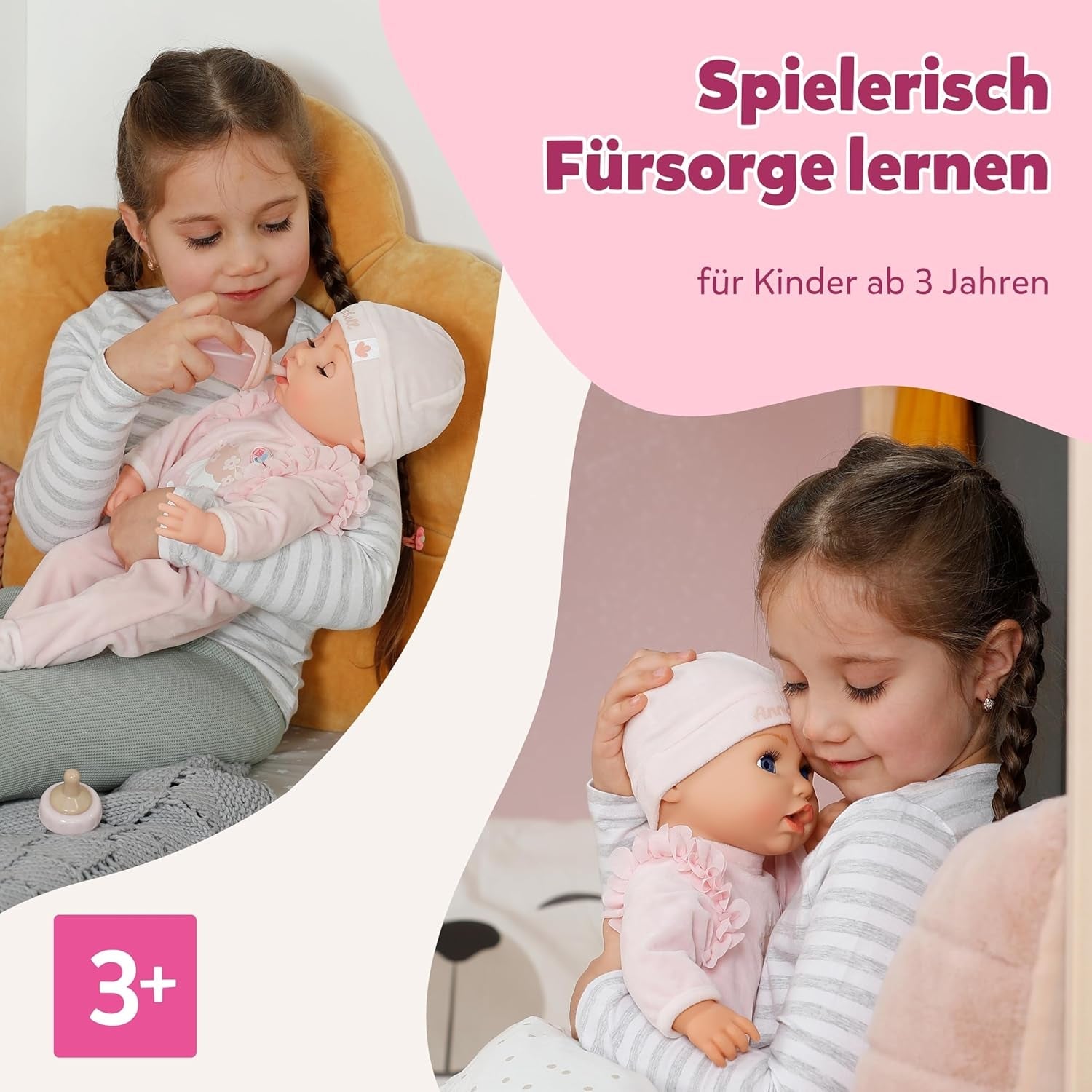 BABY Born Annabell 43 cm - Bambola morbida con 7 funzioni elettroniche e suoni - Adatta a bambini dai 3 anni in su - La bambola include accessori - Richiede batterie