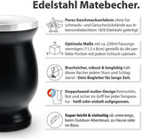 Set da tè Mate Bio ● 3 assortimenti Mate + 2 tazze Mate in acciaio inossidabile a doppia parete + 2 bombillas + istruzioni per la preparazione (nero)