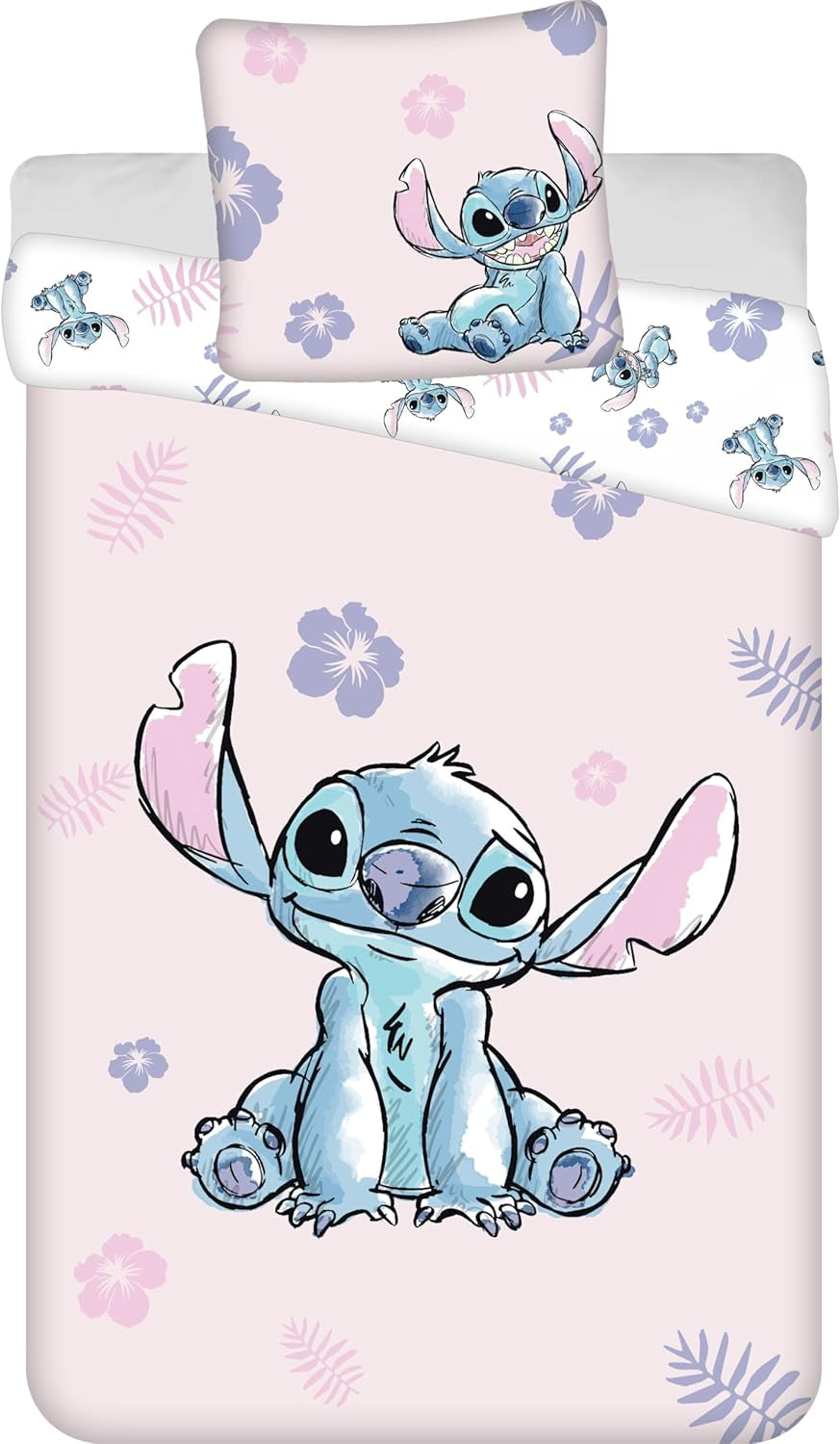 Biancheria da letto Stitch Pink, biancheria da letto in cotone 100% - titolo predefinito del negozio Naty per bambini