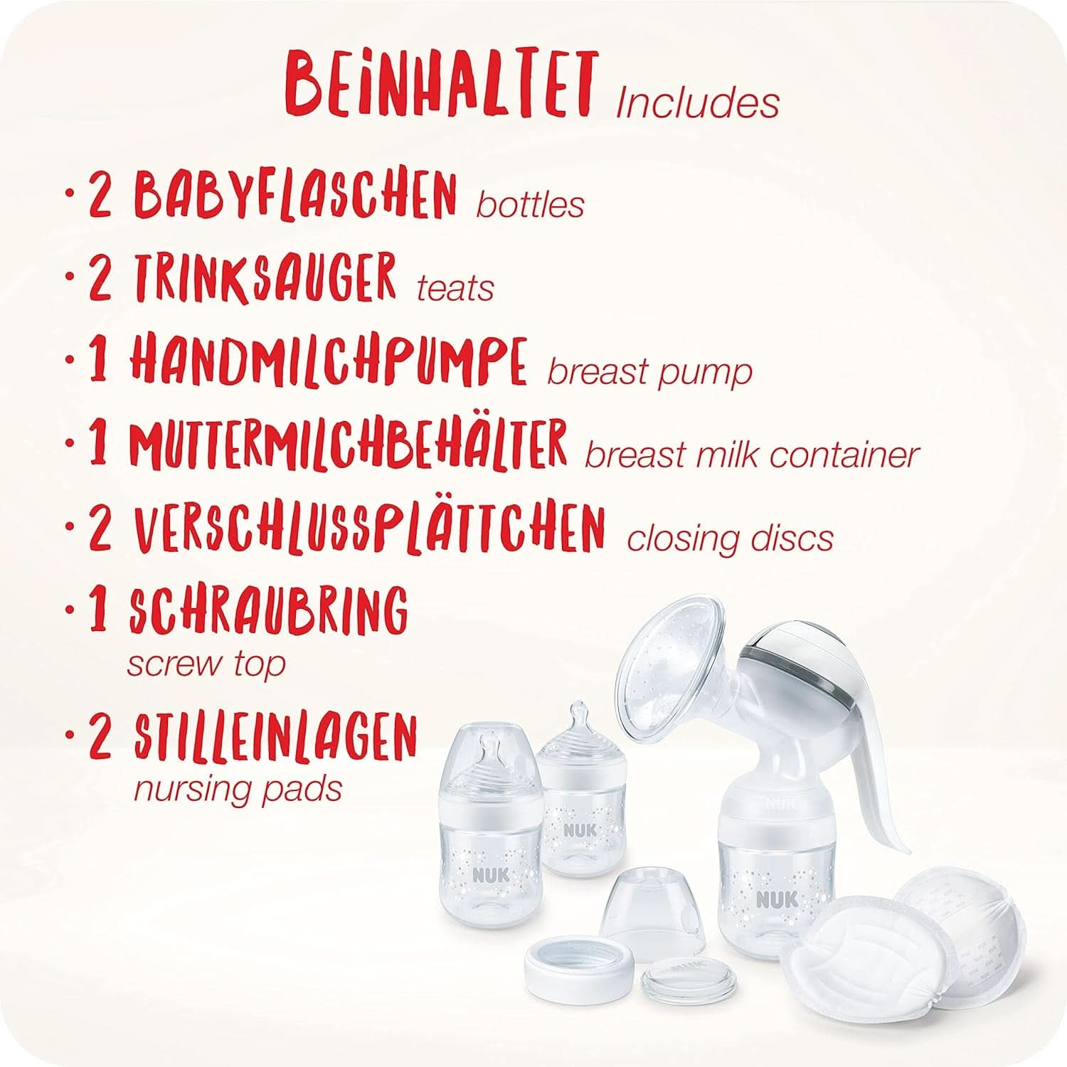 Tiralatte manuale NUK Nature Sense | Set da allattamento con tiralatte manuale, biberon e coppette assorbilatte Ultra Dry Comfort | 6 pezzi Accessori per Alimenti e Allattamento Naty Shop