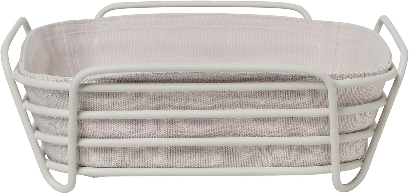 Blomus -DELARA- cestino per il pane misura L, quadrato, borsa in tessuto rimovibile, design elegante, 26 x 26 cm, colore Moonbeam (64075) Scatole per alimenti Naty Shop Moonbeam Taglia unica