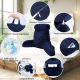 INFANZIA cuscino da lettura con braccioli, memory foam, supporto ergonomico per divano e letto, blu navy