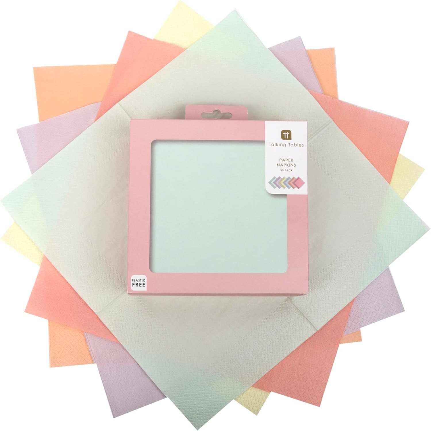 Talking Tables Graziosi tovaglioli pastello | Tovaglioli morbidi usa e getta riciclabili di alta qualità per stoviglie per decoupage da picnic per feste di compleanno per bambini, baby shower