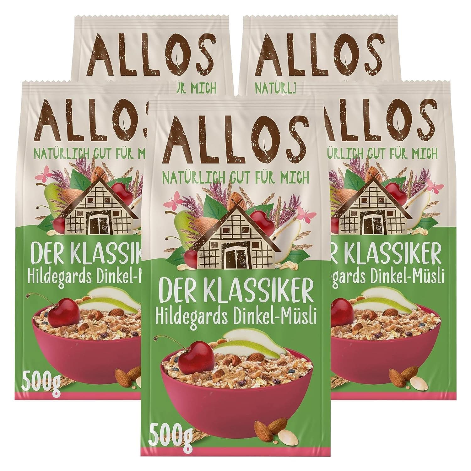 Allos, muesli ai frutti di bosco non zuccherato, conf. 5 x 500 grammi Cereals Naty Shop Muesli di farro Ildegarda