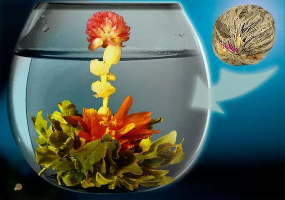 Fiori di tè "TRE FIORI" 1 pezzo di tè | Foglie di tè verde - Fiori di calendula - Fiori di crescione europeo | Ideale per gli amanti del tè Tè verde Tè ai fiori | 6G