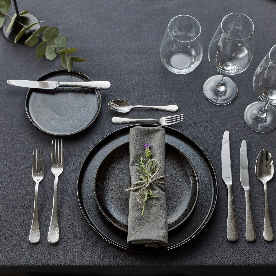 Set posate Amefa Sierra 6 persone | Cucina in acciaio inossidabile 18/10 in 24 parti Naty Shop