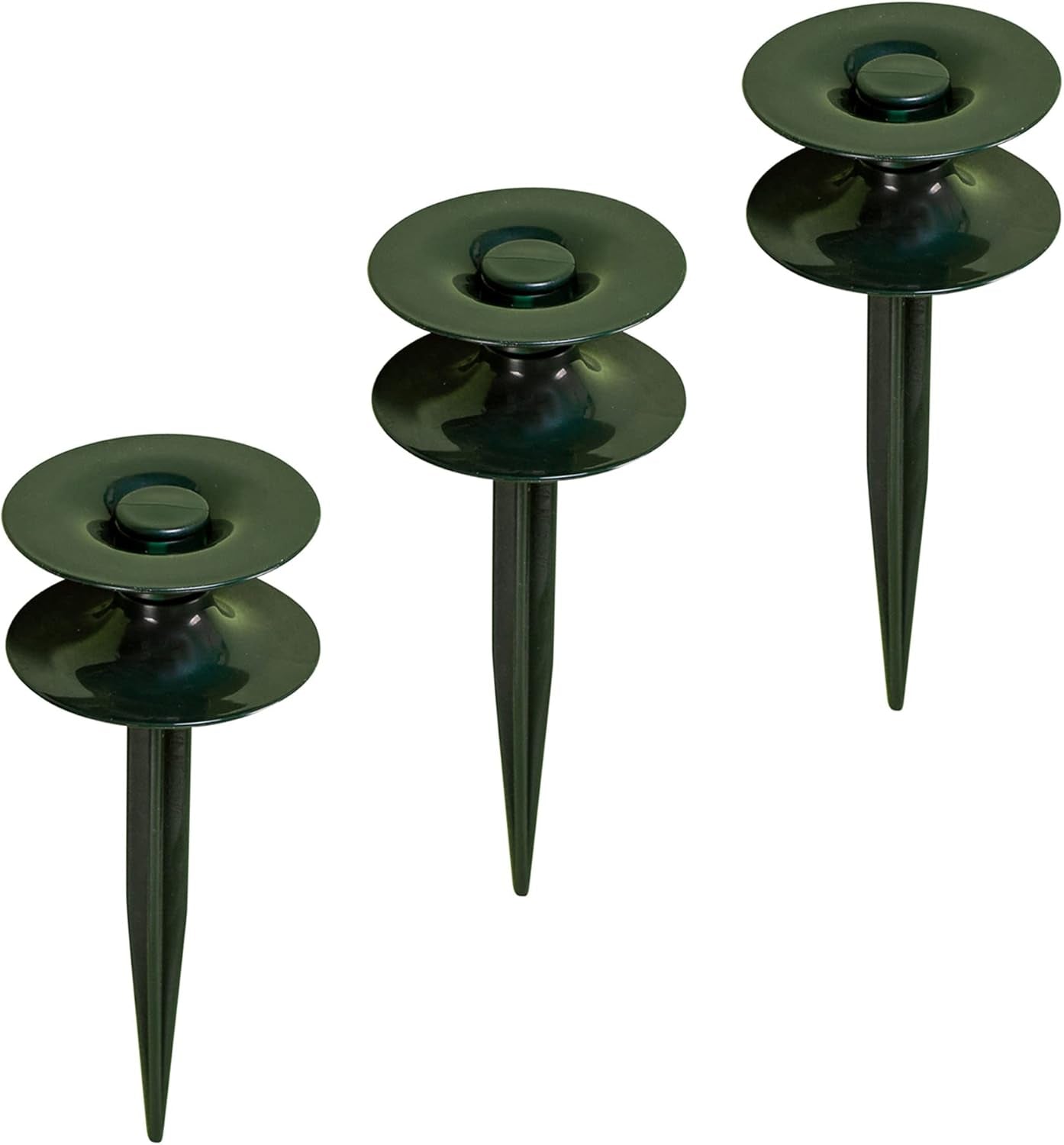 Set di 3 guide per tubo, verde, 24 x 9 cm | Tubo da giardino e guidacavo con ancoraggio a terra | Avvolgitubo per proteggere aiuole e muri di casa | Avvolgitubo per tubo e cavo da giardino